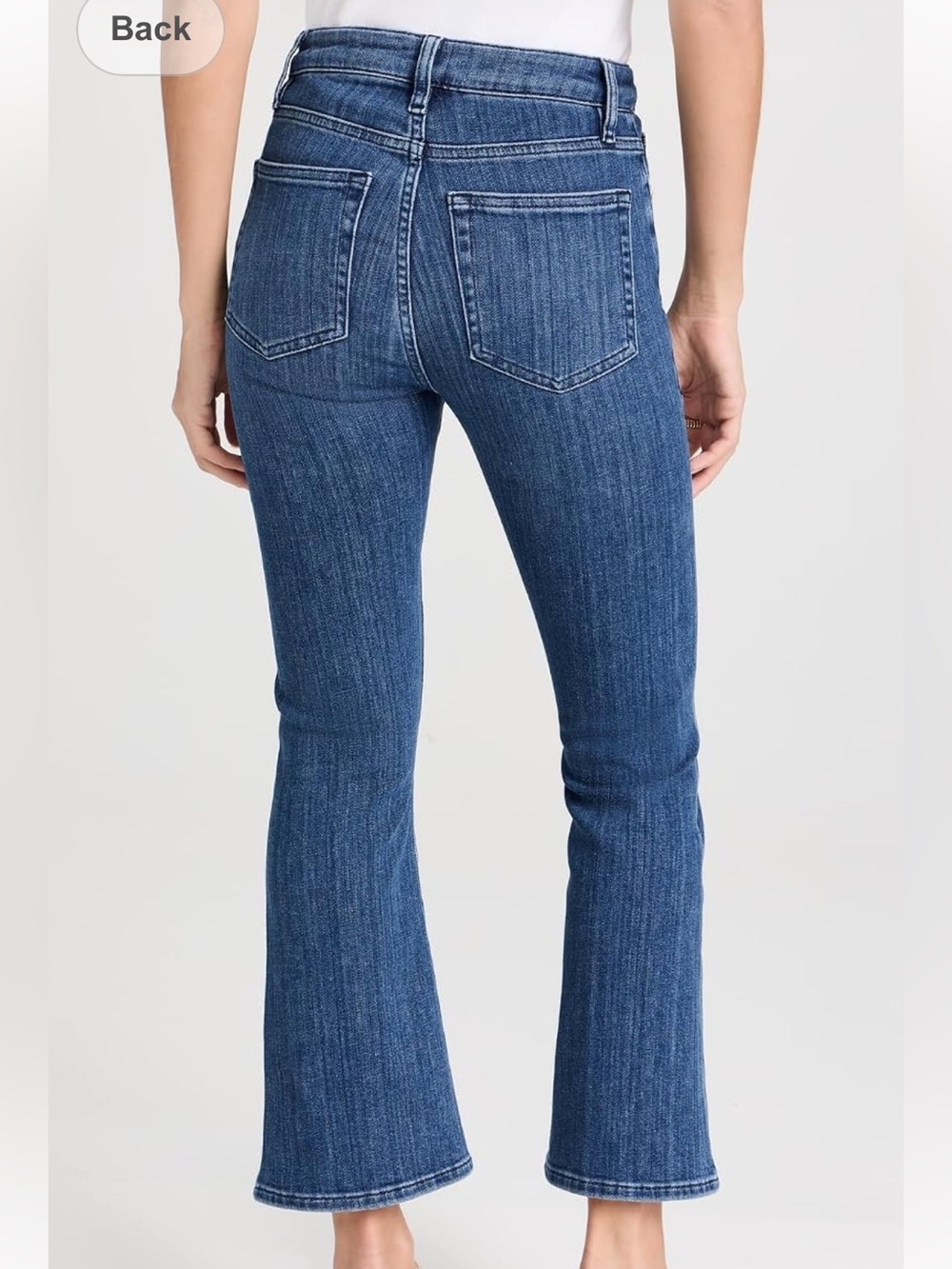 FRAME Le Crop Mini Boot Jeans Blue High Rise Crop Stretch Denim Size 33 - Picture 2 of 8